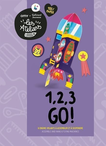 1, 2, 3 GO ! – Box créative 6 engins volants à assembler dès 6 ans | OMY x Gallimard les Ateliers OMY & Gallimard Jeunesse