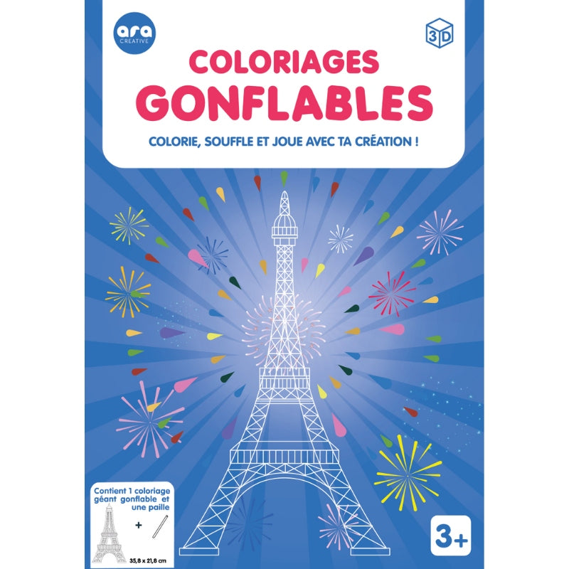 Inflatable coloring pages - Giant Eiffel Tower to color