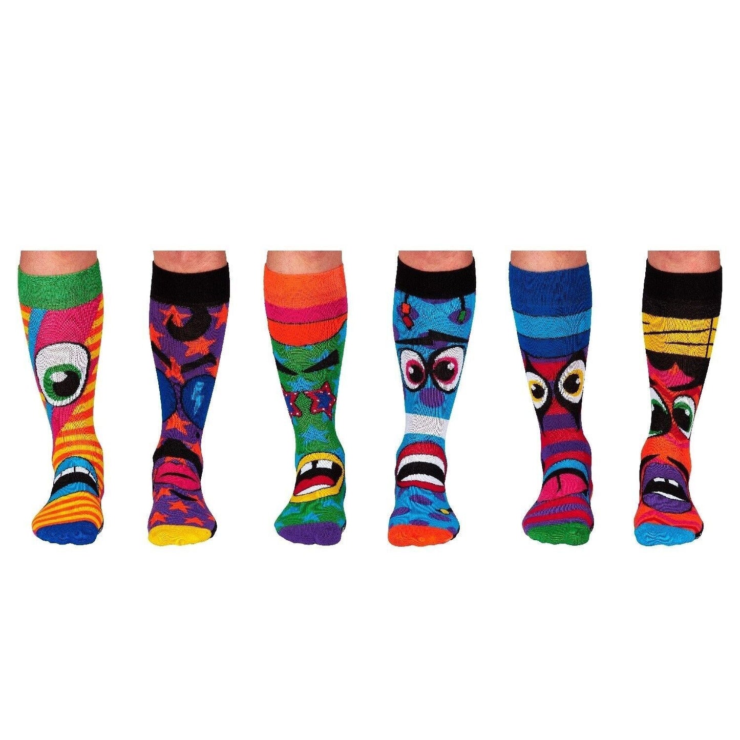 United Oddsocks Funk Heads, 6 chaussettes fantaisie Funkin United Oddsocks