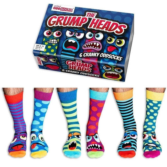 LES GRUMPHEADS | Coffret Cadeau 6 Chaussettes Impaires Fun – United Oddsocks | Taille 39-46
