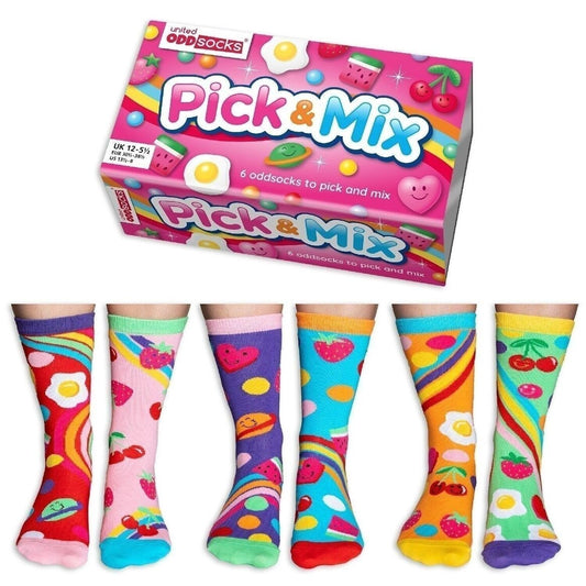 CHOISIR ET MÉLANGER | Coffret Cadeau 6 Chaussettes Impaires Enfant – United Oddsocks | Taille 30.5-39