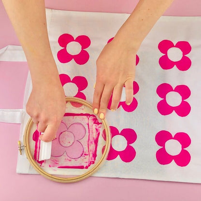 Kit de Sérigraphie DIY avec Cerceau de Broderie – Personnalisez votre Fourre-Tout en Coton