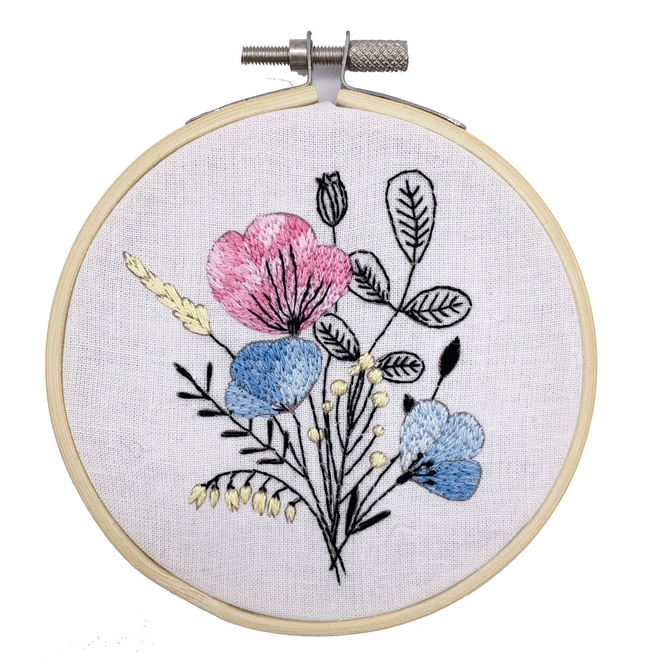 Kit De Broderie Complet Pour Débutants - 3 Toiles Avec Motifs, Fils Colorés, Instructions Et Outils Inclus