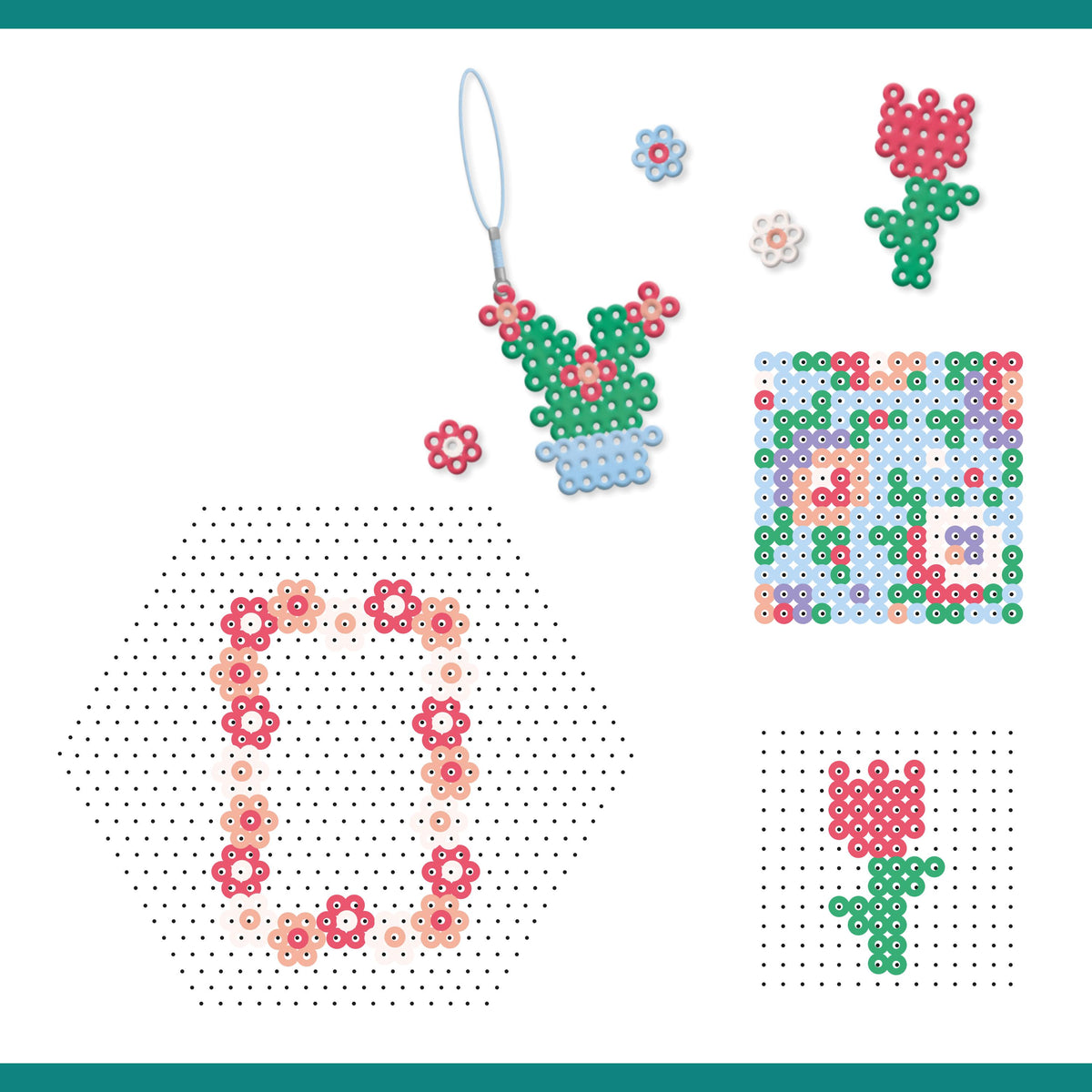 Perles à Repasser – Fleurs | Kit 750 Perles pour Créer 8 Accessoires Fleuris