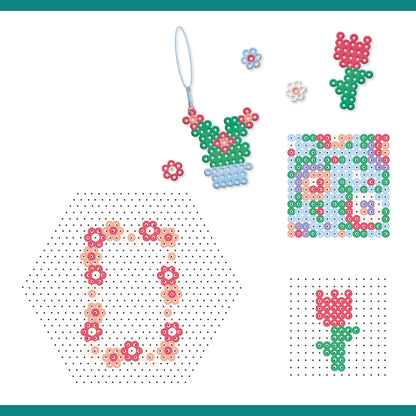 Perles à Repasser – Fleurs | Kit 750 Perles pour Créer 8 Accessoires Fleuris
