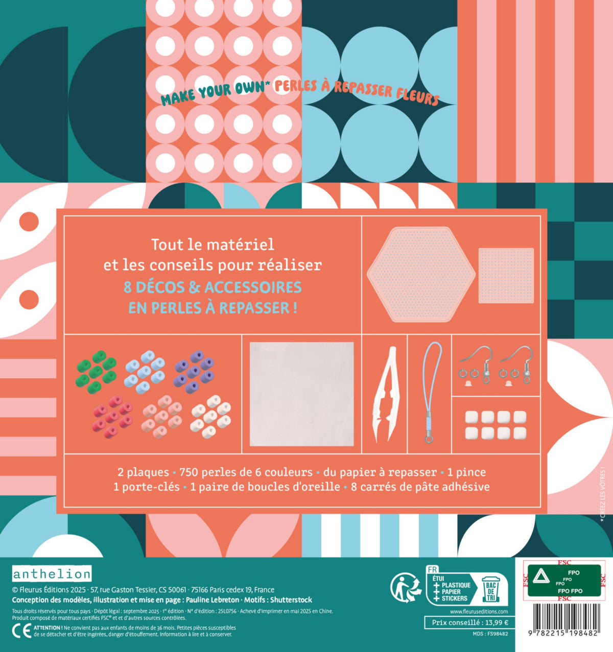 Perles à Repasser – Fleurs | Kit 750 Perles pour Créer 8 Accessoires Fleuris