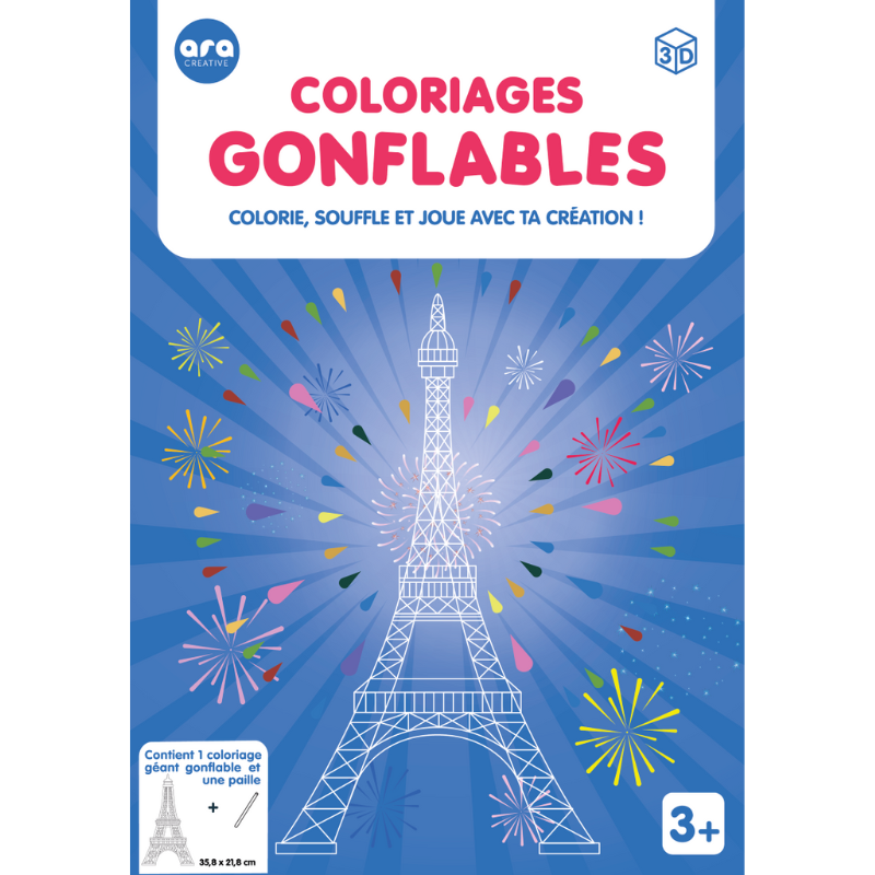 Coloriage gonflables- Tour Eiffel Géante à colorier