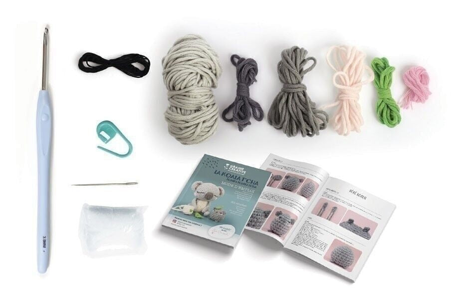 Tous les accessoires nécessaires pour réussir facilement votre premier amigurumi koala.
