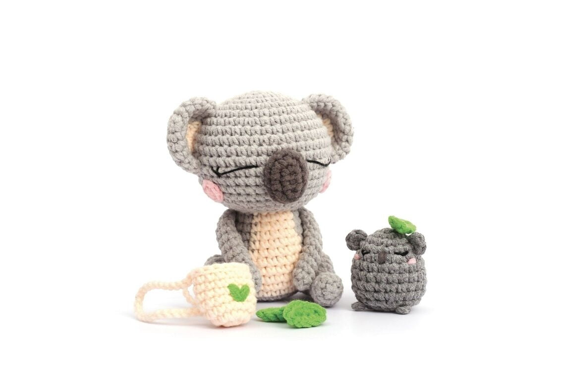 Amigurumi Koala fini 🐨. Une peluche crochet kawaii d’environ 12,5 cm à réaliser soi-même.