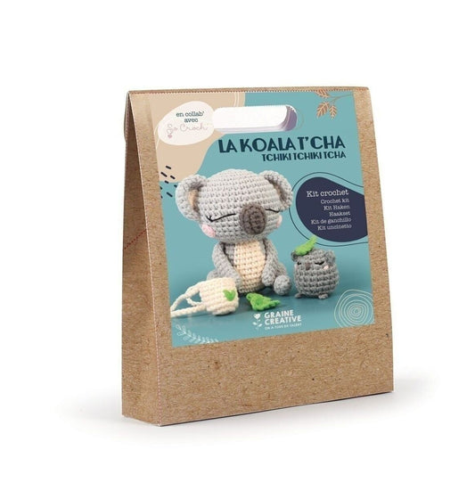 Kit DIY Amigurumi Koala – Graine Créative 🐨. Coffret crochet complet pour créer une peluche kawaii de 12,5 cm.