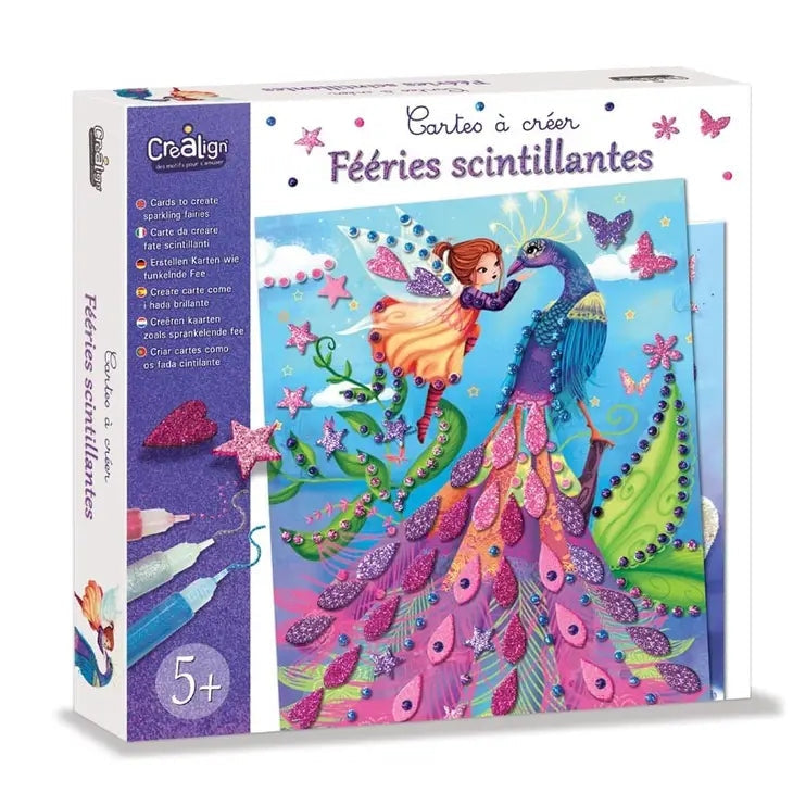 Coffret Cartes à créer Fééries scintillantes 6 cartes Crealign Créa lign