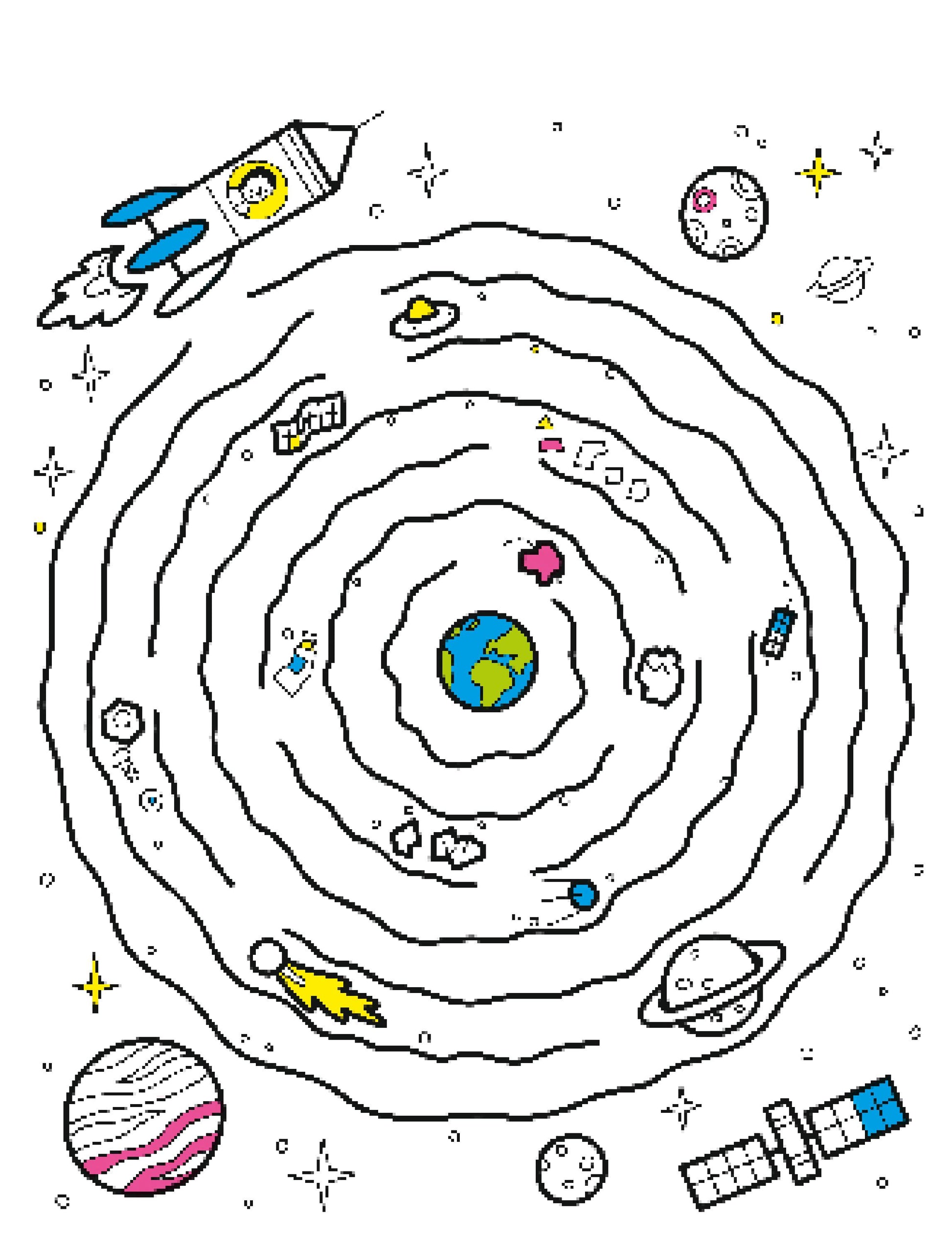 Cahier de 32 pages avec labyrinthes, jeux des paires et cherche et trouve pour enfant