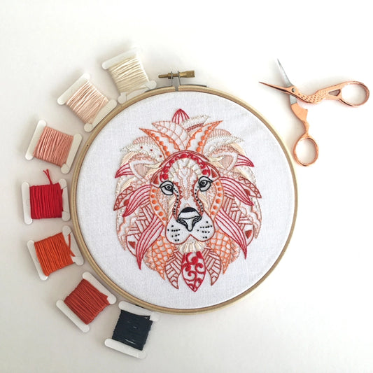 Lion embroidery kit