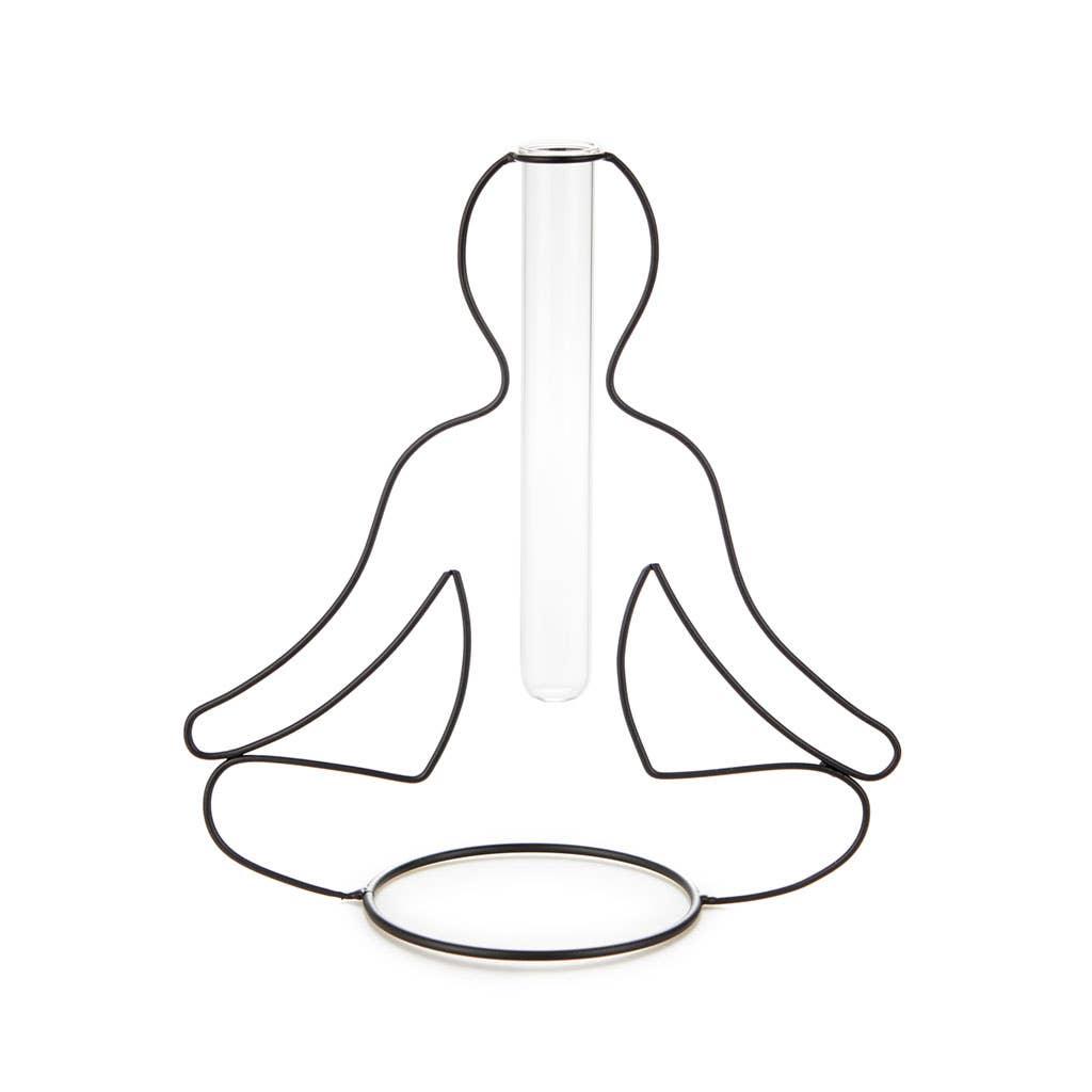 Vase Yoga Silhouette Noir – Balvi | Métal & Verre | Design Zen et Élégant Balvi