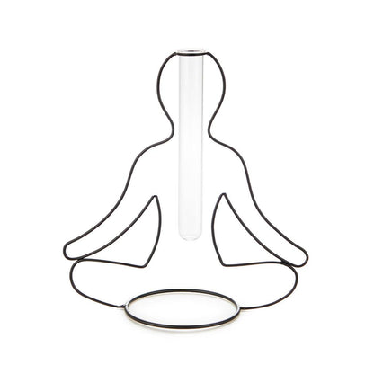 Vase Yoga Silhouette Noir – Balvi | Métal & Verre | Design Zen et Élégant Balvi