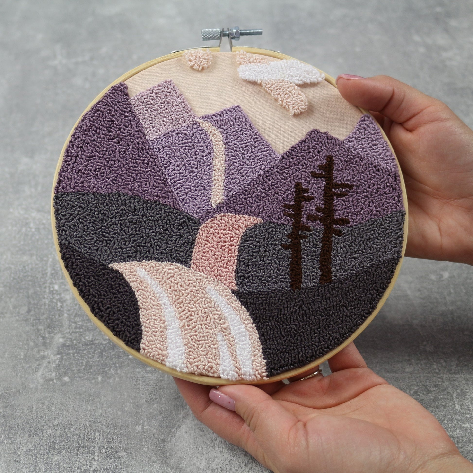 Purple Mountains Punch Needle DIY Duftin Kft