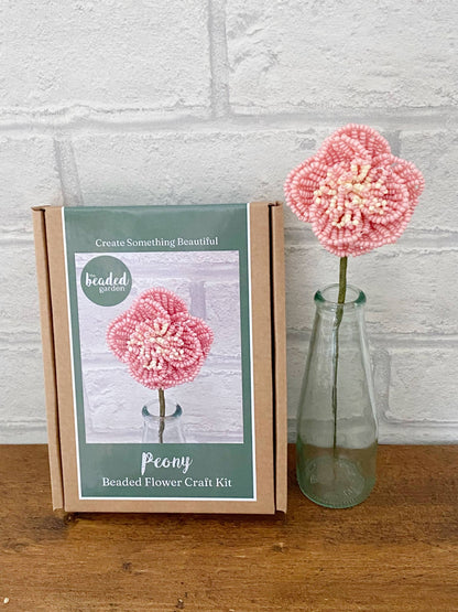 Beaded Flower Craft Kit - Peony. A creative gift idea.