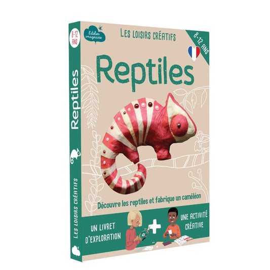 Coffret fabrication caméléon en papier mâché pour enfant +1 livre - Kit bricolage