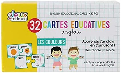 32 English educational cards THE COLORS