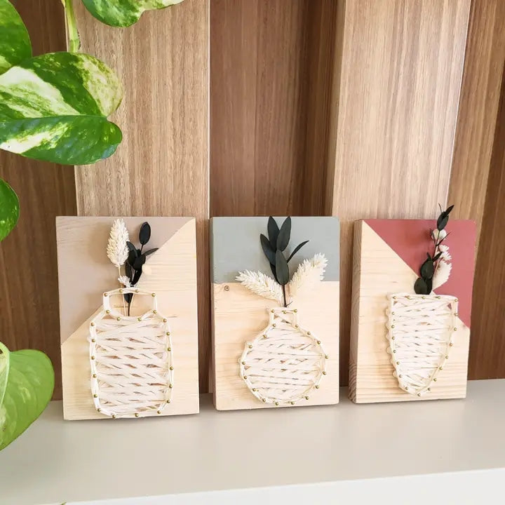 Kit DIY - String Art - 3 Vases | Kits d'artisanat L'atelier sur le fil