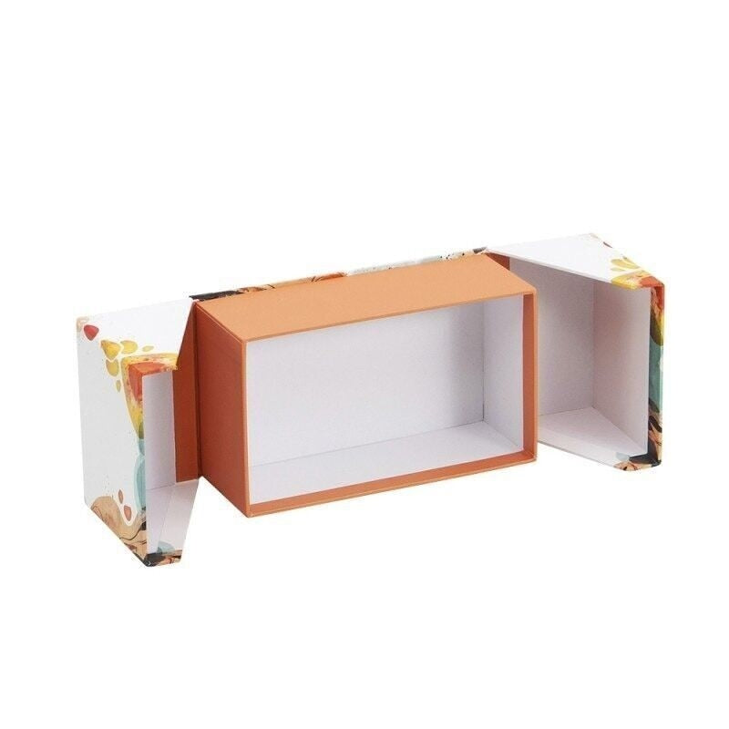 Boîte cadeau blanche/Orange double ouverture – Créez votre box cadeau | Joy Cadeaux 16,2x9,7x6 JOY!