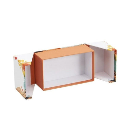 Boîte cadeau blanche/Orange double ouverture – Créez votre box cadeau | Joy Cadeaux 16,2x9,7x6 JOY!
