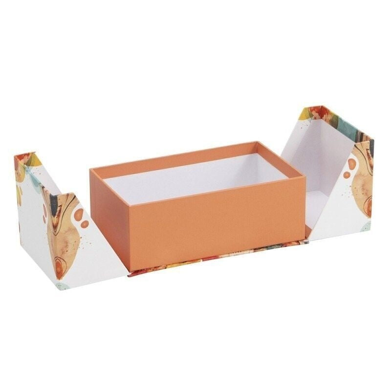 Boîte cadeau blanche/Orange double ouverture – Créez votre box cadeau | Joy Cadeaux 16,2x9,7x6 JOY!
