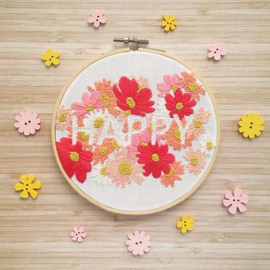 Kit de broderie florale - Happy Cinnamon