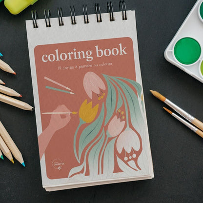 Carnet de Coloriage A6 – Motifs Floraux | Maison Joliette | Fabriqué en Franc
