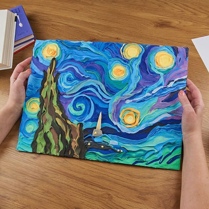 Okto Clay DIY 3D Artwork avec de l'argile mousse, « La nuit étoilée Art Bizniz DIY