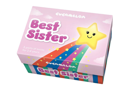 MEILLEURE SOEUR |5 paires pour 2-4 ans |Coffret cadeau United Oddsocks
