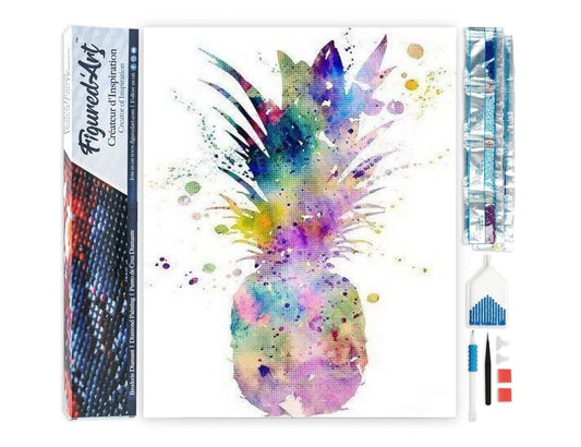 Broderie Diamant – Ananas 40x50cm | Kit DIY complet Figured'art