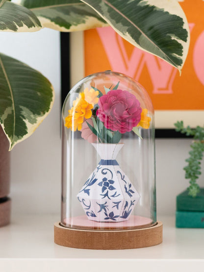 Fleur en papier sur vase Kit de bricolage en papier My Papercut Forest