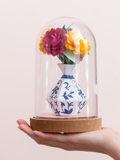 Fleur en papier sur vase Kit de bricolage en papier My Papercut Forest