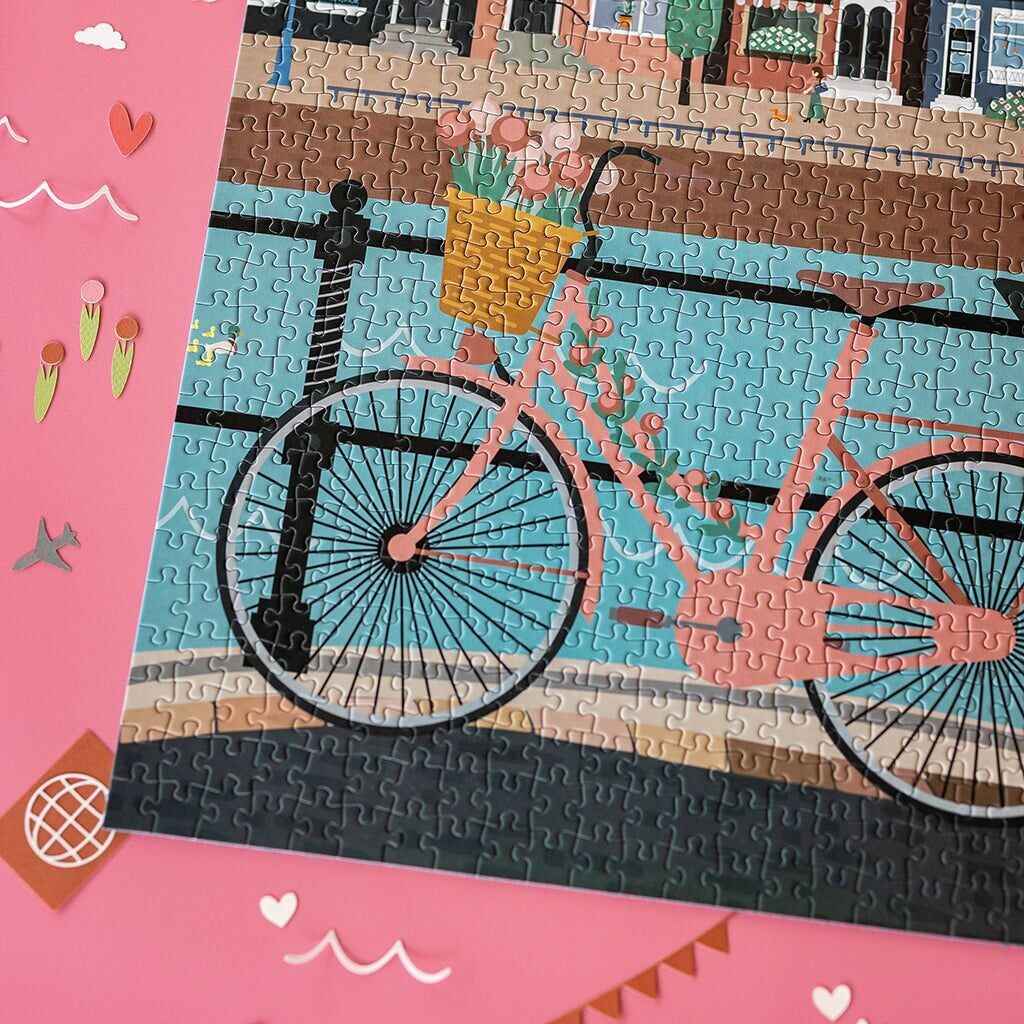 1000 piece puzzle Let's pedal along the water 