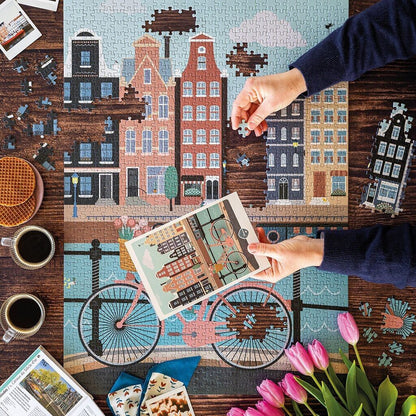 Puzzle 1000 pièces Pédalons au fil de l'eau Maison Joliette