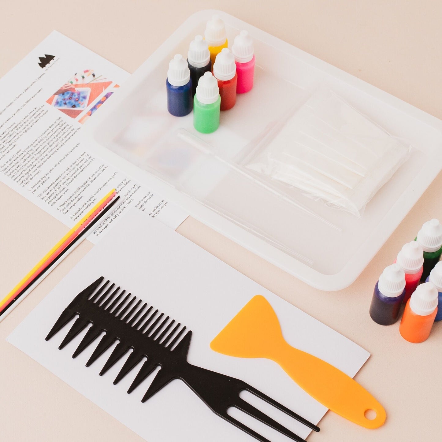 Kit de peinture marbrée, imprimez vous-même votre propre art marbré, kit d'artisanat d'impression DIY