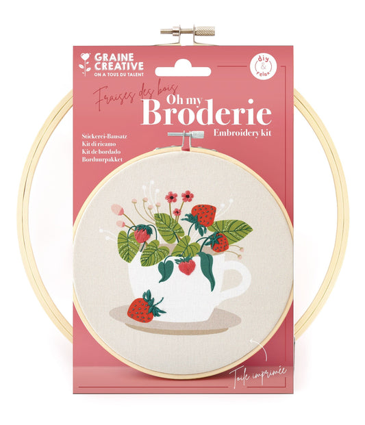 KIT BRODERIE PARTIELLE FRAISE DES BOIS Graine Créative