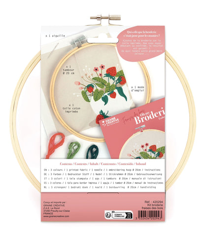 WILD STRAWBERRY PARTIAL EMBROIDERY KIT Graine Créative 
