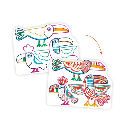 Coloriages à Révéler Familles Sauvages – Activité Magique pour Jeunes Enfants