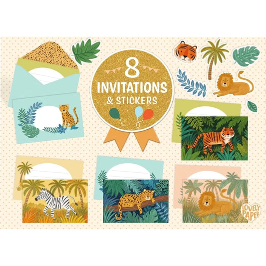 Invitations Animaux de la Jungle à Personnaliser – Set Anniversaire Enfant Djeco