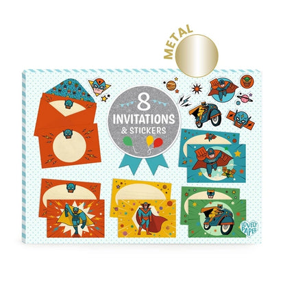 Invitations Superhéros à Personnaliser – Set Anniversaire Enfant Créatif