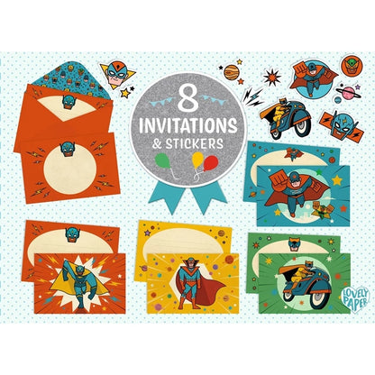Invitations Superhéros à Personnaliser – Set Anniversaire Enfant Créatif