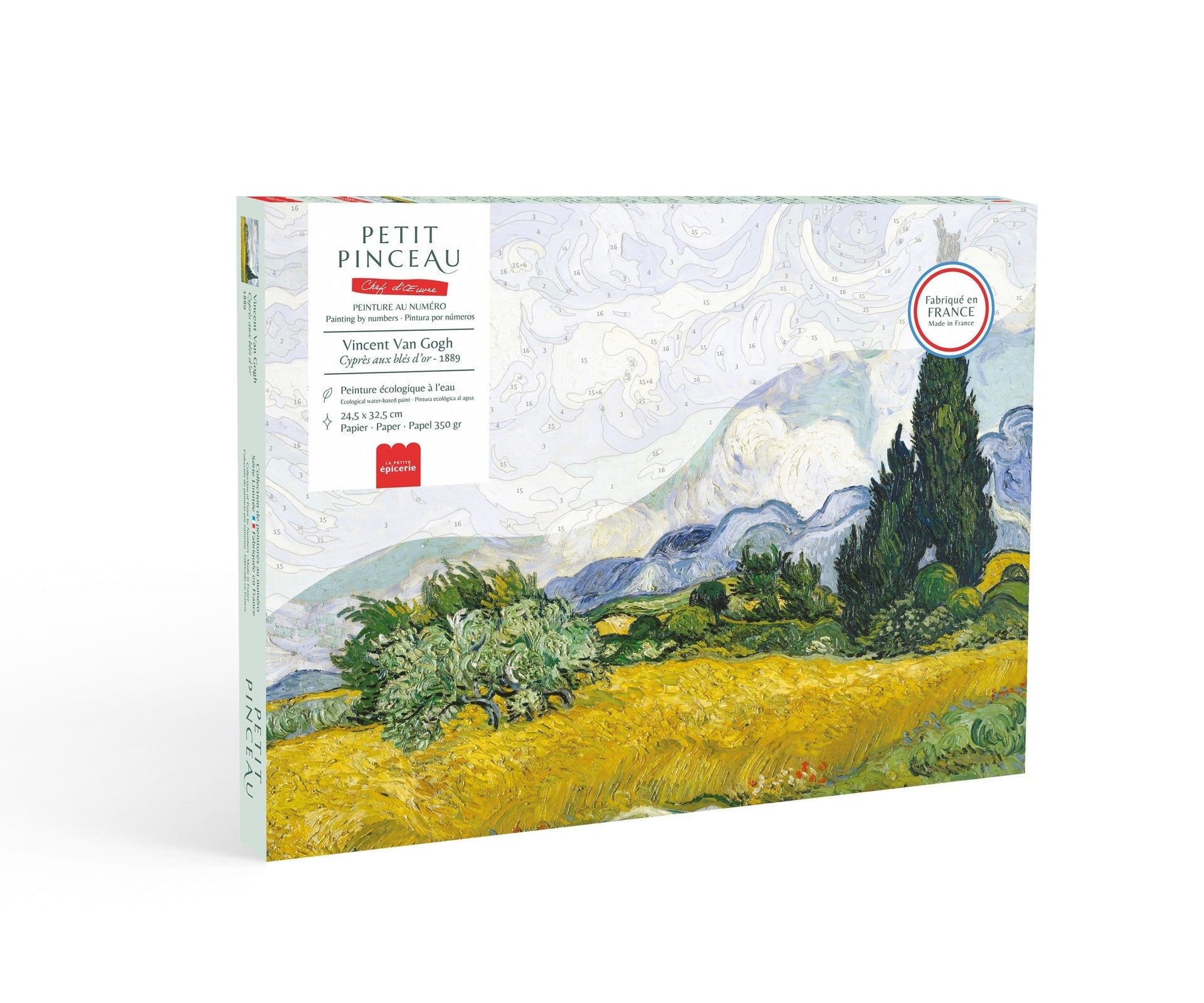 Coffret Peinture au Numéro – Cyprès aux blés d’or – Vincent Van Gogh | Petit Pinceau LA PETITE EPICERIE