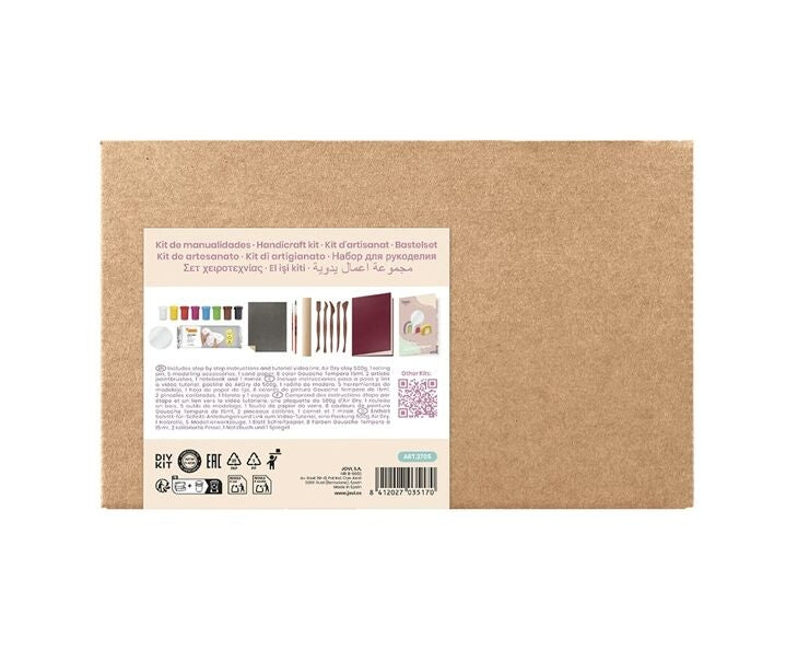 Jovi - DIY Air Dry Miroir | Kit créatif pour décorer un miroir avec argile autodurcissante + peintures et outils