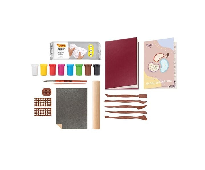 Jovi - Kit DIY Coupelles à Personnaliser | Argile autodurcissante + tampons + peintures