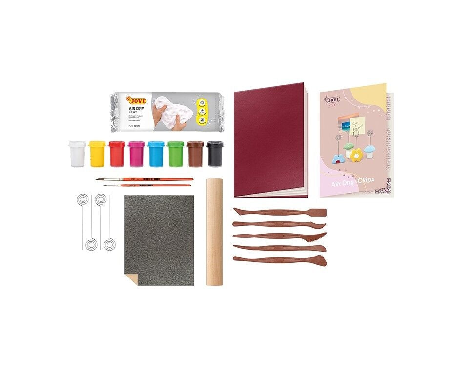 Jovi - DIY Portes Photos Air Dry | Kit créatif pour fabriquer des porte-photos avec argile autodurcissante + peintures
