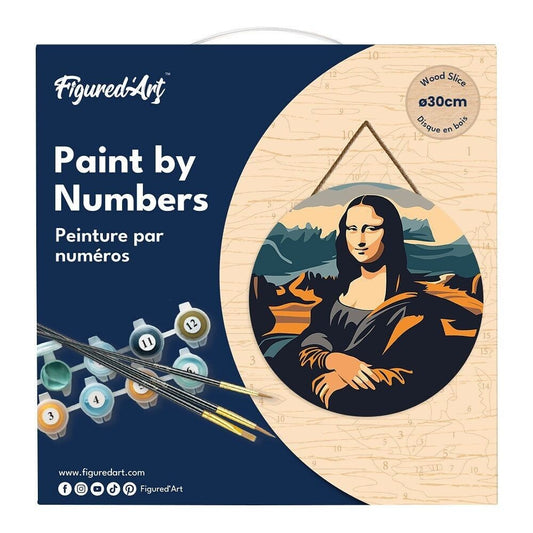 Peinture par Numéro – Mona Lisa 30cm sur disque bois | Kit DIY Figured'art