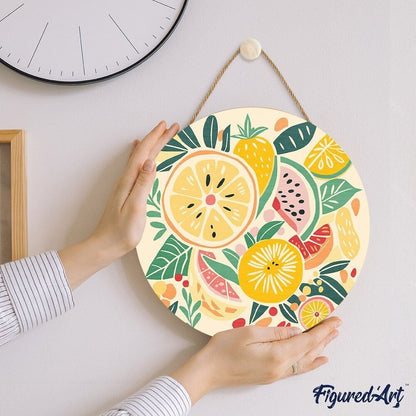 Peinture par Numéro sur Disque en bois - Fruits