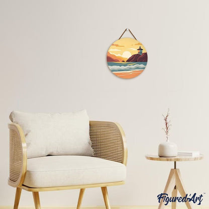 Peinture par Numéro sur Disque en bois - Plage de Malibu Figured'art